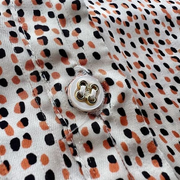 The Limited Womens Beige Dots Button Front Scandal Collection Blouse Size XL - Picture 5 of 9
